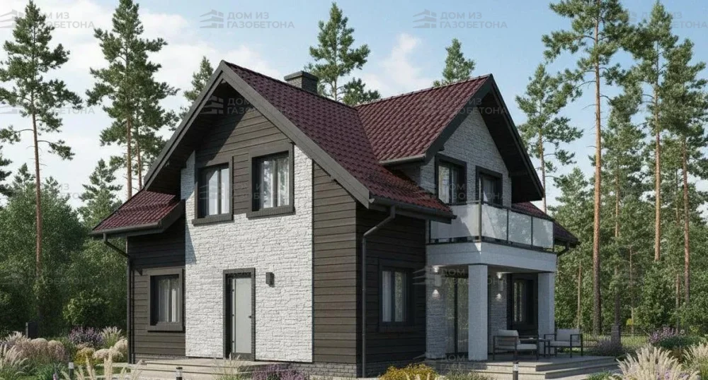 Проект Двухэтажный дом 11 на 12, 155 м2