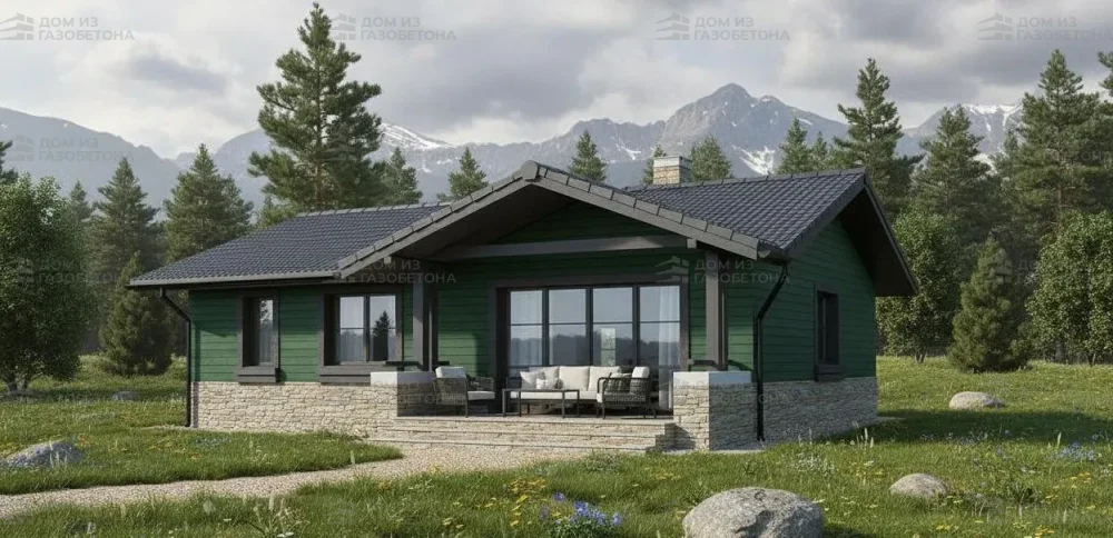 Проект Одноэтажный дом 12 на 10, 84 м2