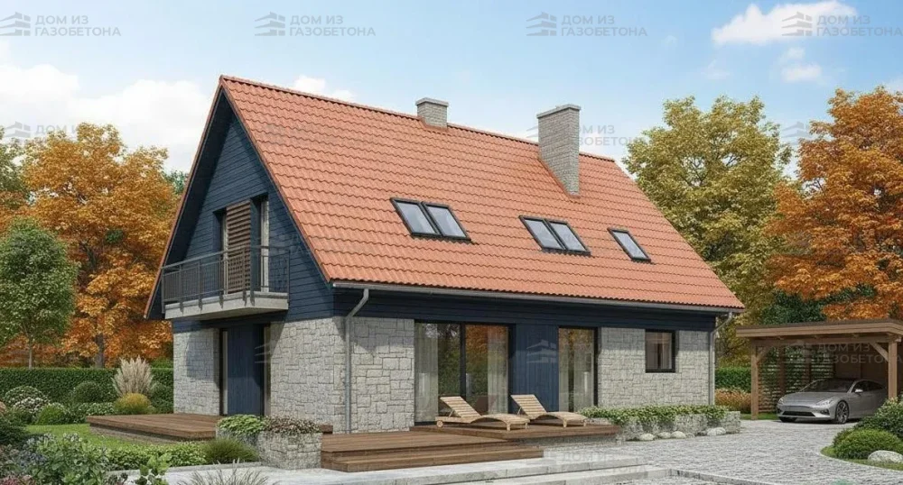 Проект Двухэтажный дом 13 на 11, 155 м2