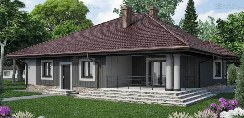 Проект Одноэтажный дом 16 на 14, 148 м2