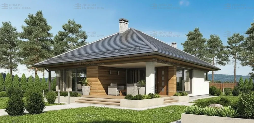 Проект Одноэтажный дом 11 на 19, 132 м2