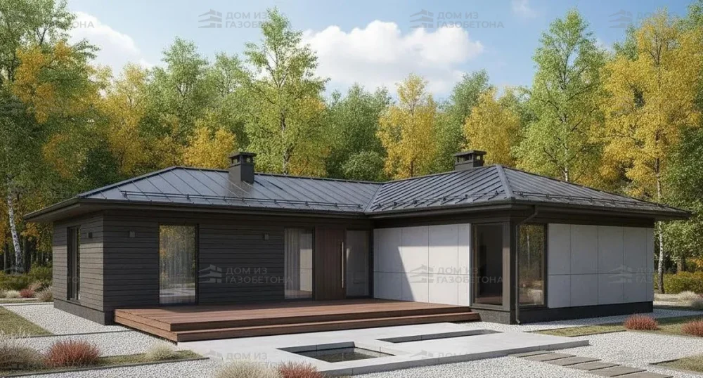 Проект Одноэтажный дом 17 на 18, 172 м2